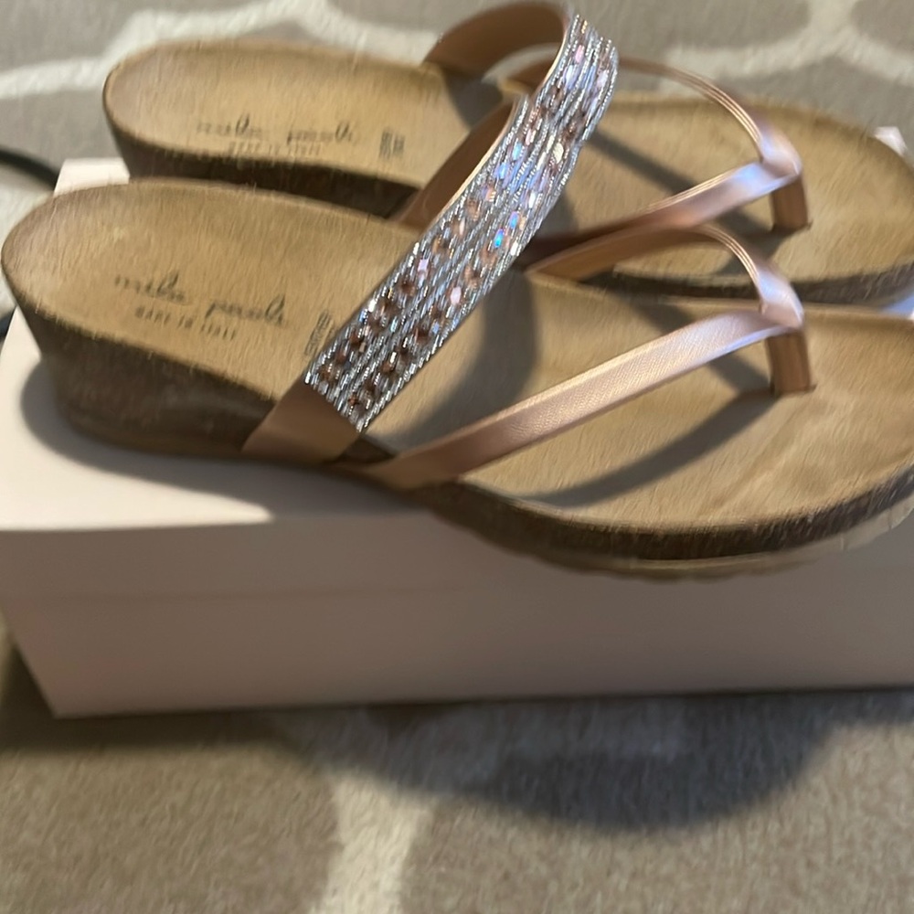 Mika paoli rose gold sandals